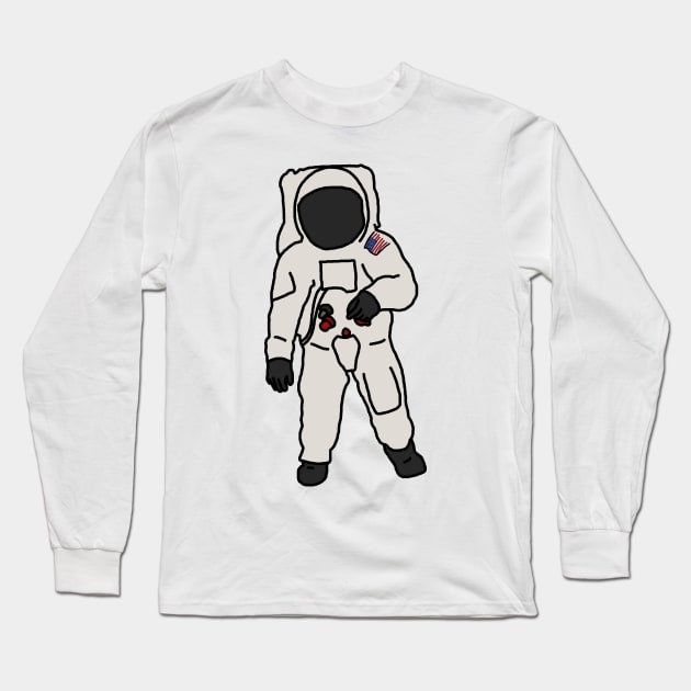 Buzz Aldrin Illustration Long Sleeve T-Shirt by ThingRubyDoes